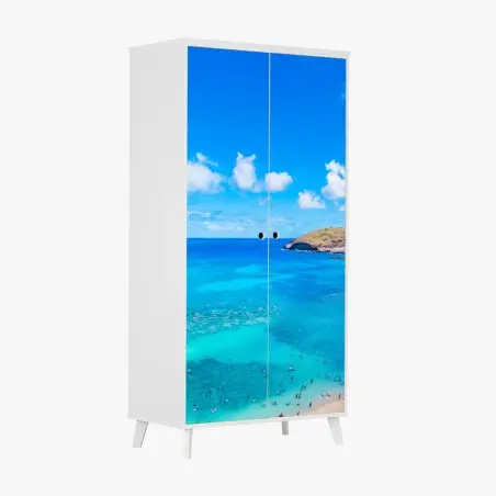 Pegatina para armario bahía de aguas turquesas y cielo azul – Pixers®