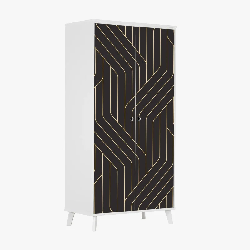 Pegatina para armario diseño geométrico art déco en dorado