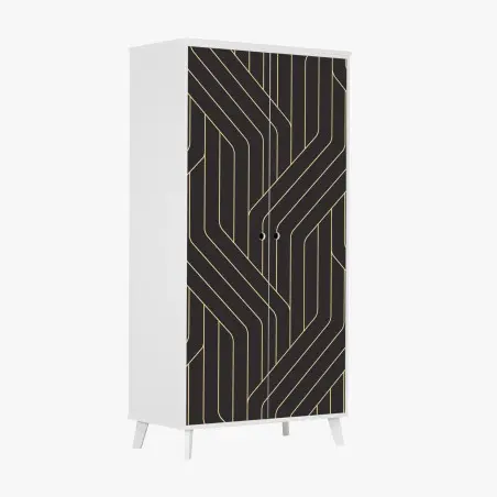 Pegatina para armario diseño geométrico art déco en dorado – Pixers®