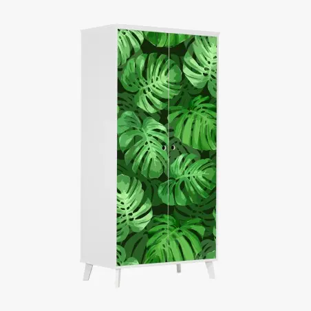 Pegatina para armario patrón tropical de hojas de monstera – Pixers®
