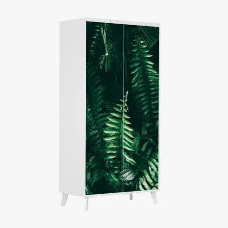 Pegatina para armario jardín vertical de hojas tropicales en tono oscuro – Pixers®