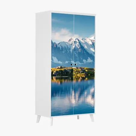 Pegatina para armario amanecer en Lac Blanc y Mont Blanc – Pixers®