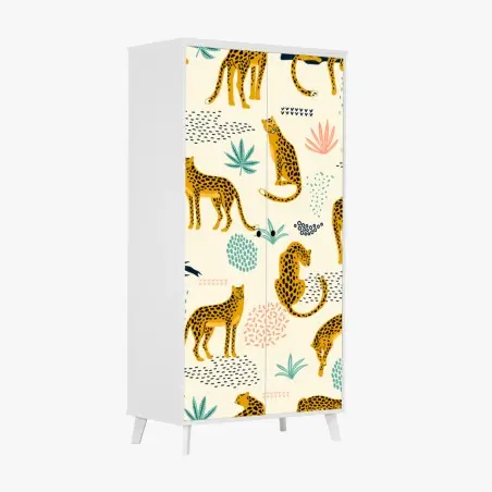 Pegatina para armario estampado de felinos tropicales – Pixers®