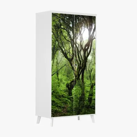 Pegatina para armario bosque místico de musgo y niebla – Pixers®