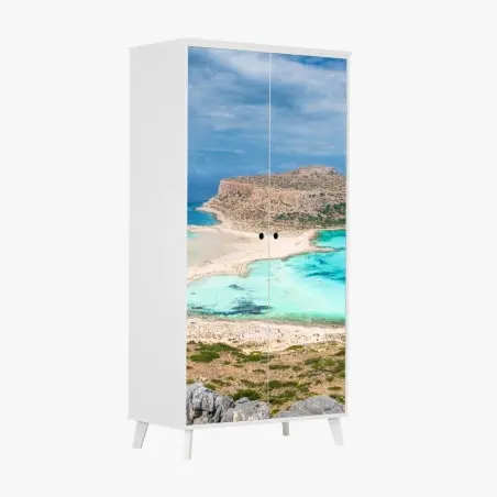 Pegatina para armario panorámica de la laguna de Balos en Creta – Pixers®