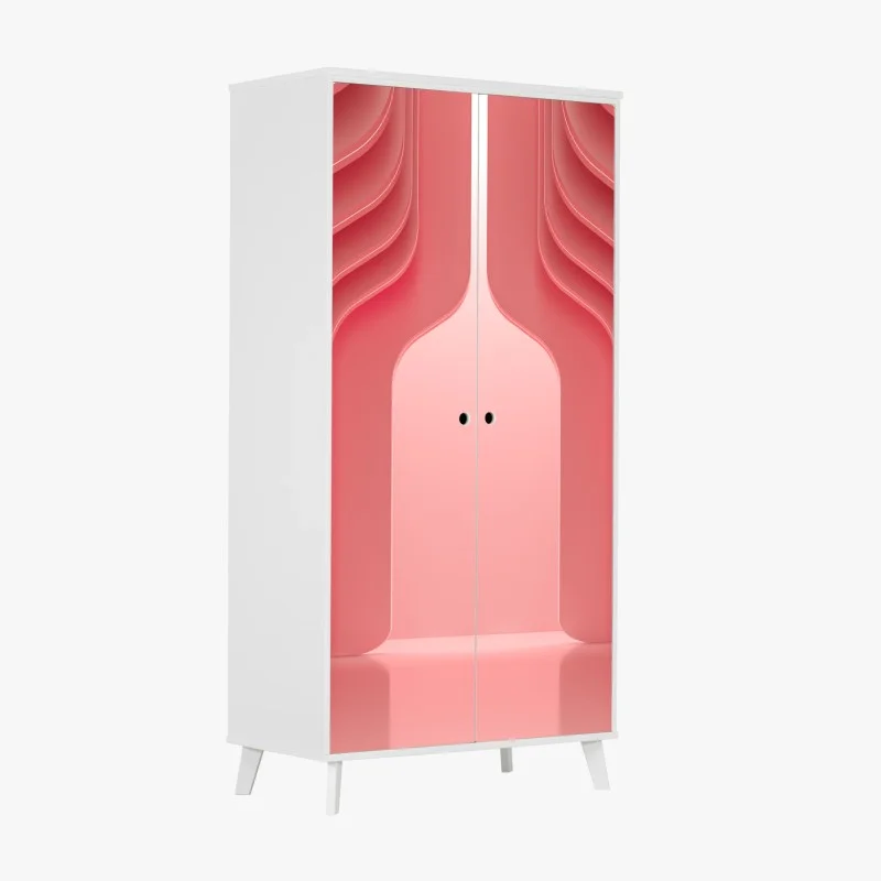 Pegatina para armario espacio coral minimalista y futurista con arcos