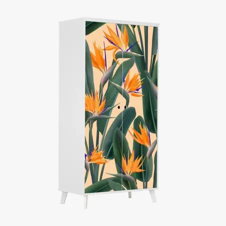 Pegatina para armario estampado tropical de aves del paraíso – Pixers®