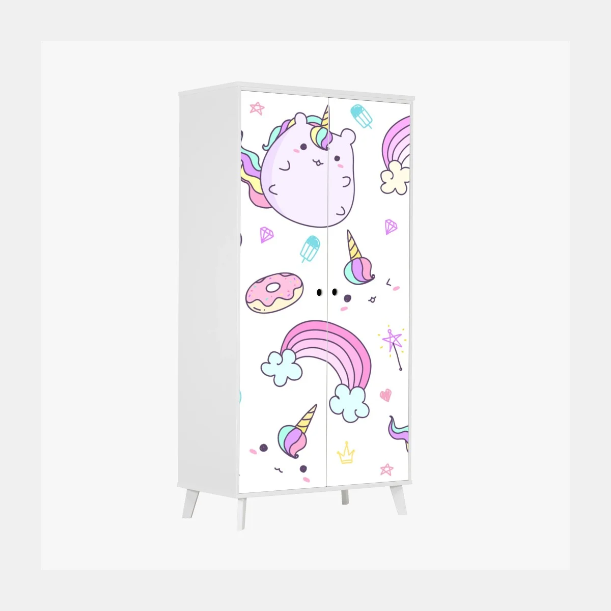 Pegatina para armario diseño infantil de unicornios kawaii y arcoíris – Pixers® Pegatina para armario diseño infantil de unicornios kawaii y arcoíris – Pixers®