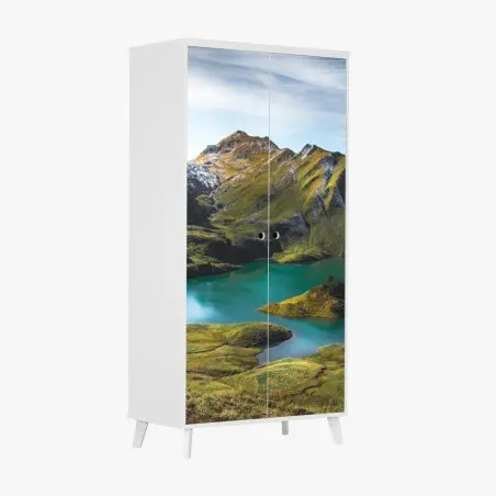 Pegatina para armario lago Schrecksee en Baviera: paisaje alpino turquesa – Pixers®