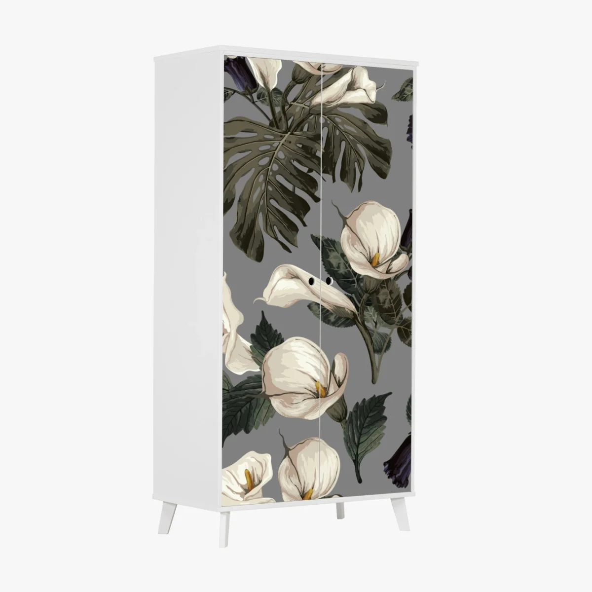 Pegatina para armario estampado botánico de calas y hojas tropicales – Pixers® Pegatina para armario estampado botánico de calas y hojas tropicales – Pixers®