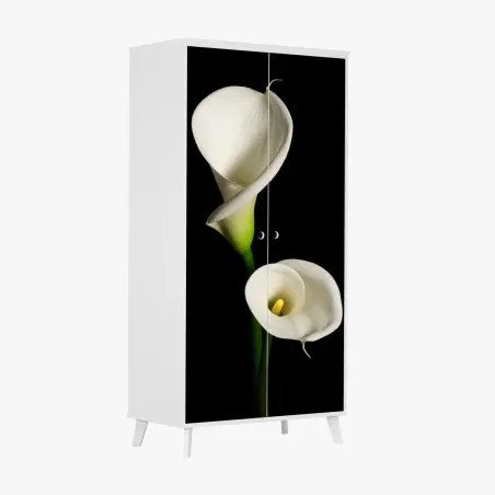 Pegatina para armario elegancia de calas blancas – Pixers®