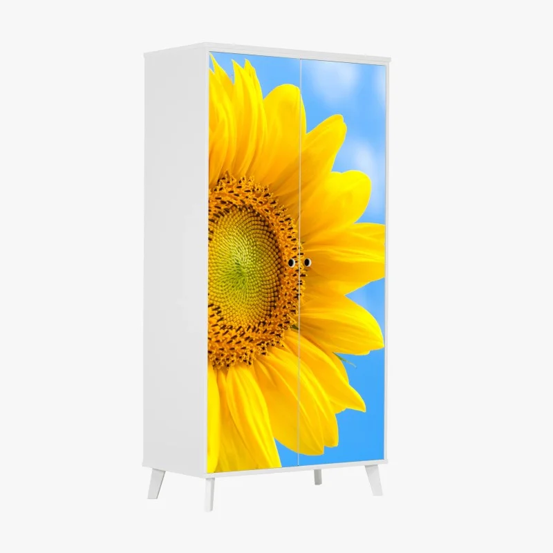 Pegatina para armario girasol brillante contra cielo azul