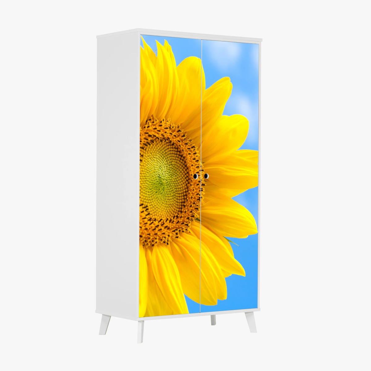 Pegatina para armario girasol brillante contra cielo azul – Pixers®