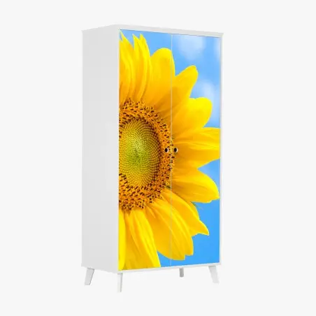 Pegatina para armario girasol brillante contra cielo azul – Pixers®