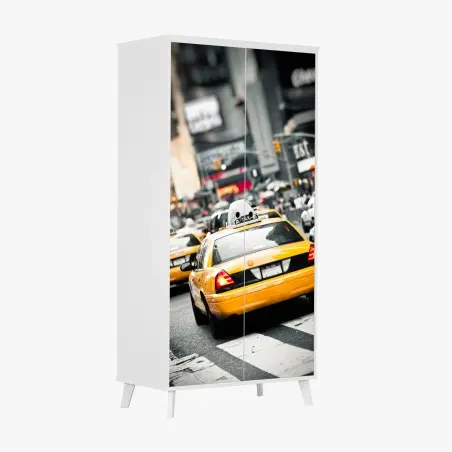 Pegatina para armario taxis amarillos en Nueva York – Pixers®