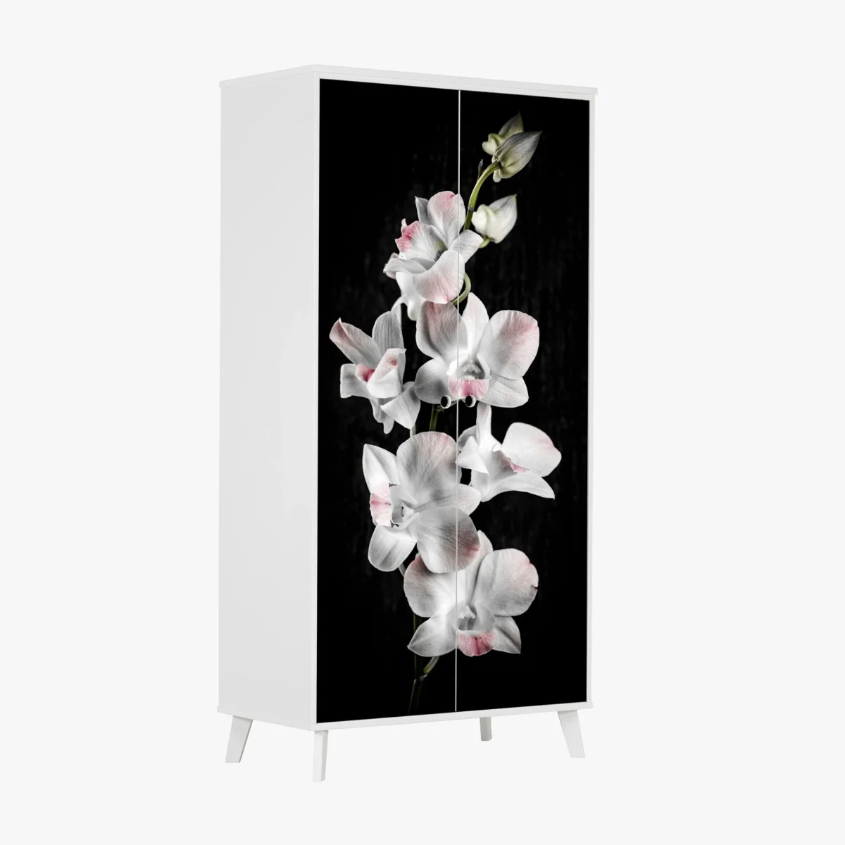 Pegatina para armario orquídeas blancas con toques rosados sobre fondo negro – Pixers® Pegatina para armario orquídeas blancas con toques rosados sobre fondo negro – Pixers®