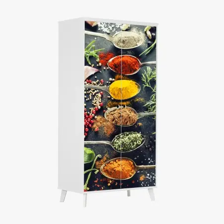 Pegatina para armario especias y hierbas: explosión de color culinario – Pixers®