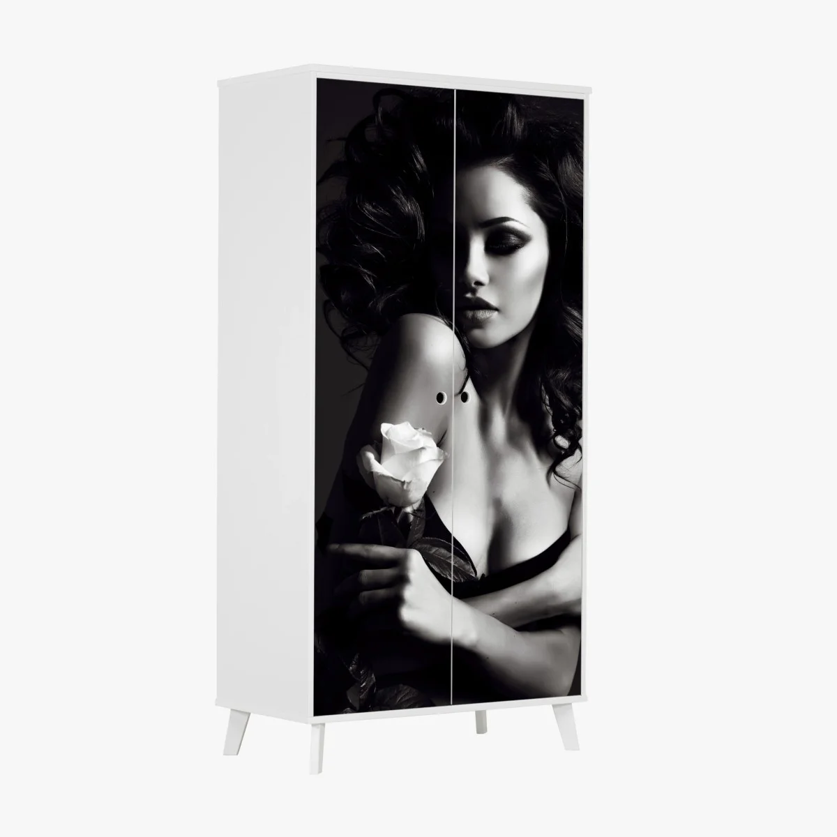 Pegatina para armario mujer con rosa en blanco y negro – Pixers® Pegatina para armario mujer con rosa en blanco y negro – Pixers®