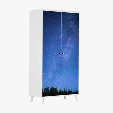 Pegatina para armario cielo estrellado sobre el bosque – Pixers®