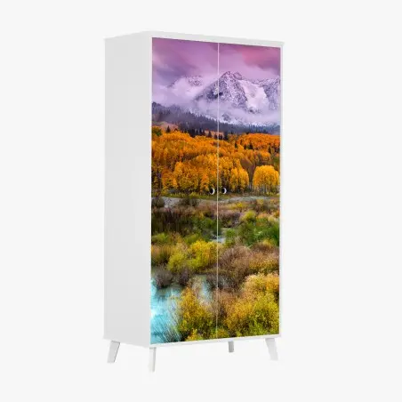Pegatina para armario amanecer rosa sobre East Beckwith Mountain en Kebler Pass, Colorado – Pixers®