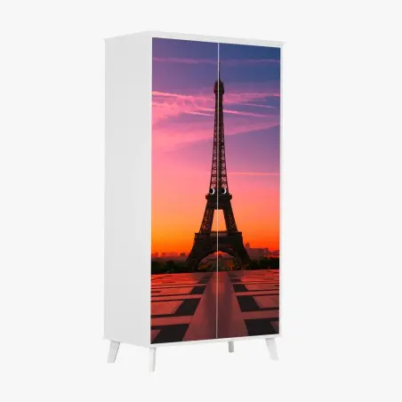Pegatina para armario amanecer en la Torre Eiffel – Pixers®