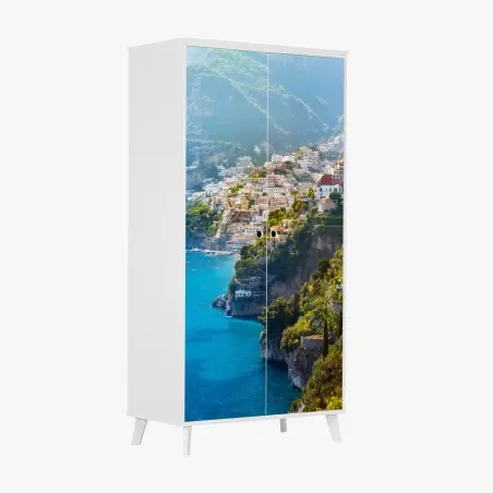Pegatina para armario panorama de Positano en la costa Amalfitana – Pixers®