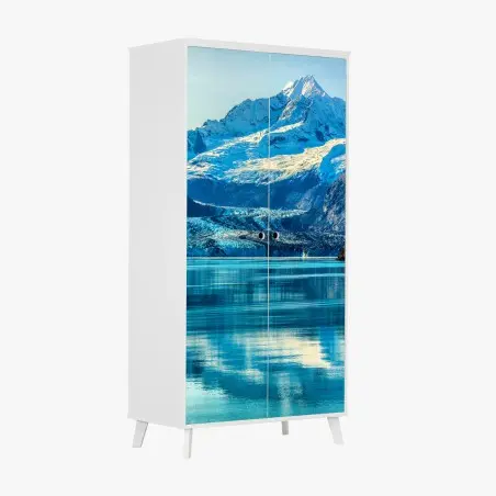 Pegatina para armario paisaje glacial sereno en tonos azules – Pixers®
