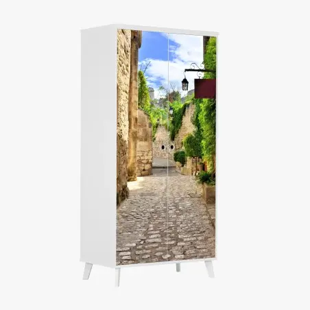 Pegatina para armario calle empedrada rústica en Les Baux de Provence – Pixers®
