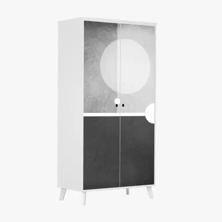 Pegatina para armario arte geométrico minimalista en escala de grises – Pixers®