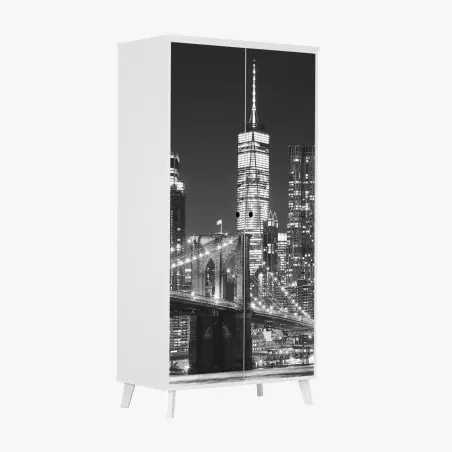 Pegatina para armario nocturno de Brooklyn y Manhattan – Pixers®