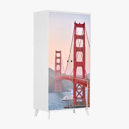 Pegatina para armario panorámica del puente Golden Gate en San Francisco – Pixers®