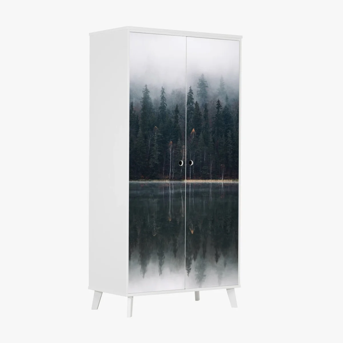 Pegatina para armario bosque brumoso reflejado en lago – Pixers® Pegatina para armario bosque brumoso reflejado en lago – Pixers®