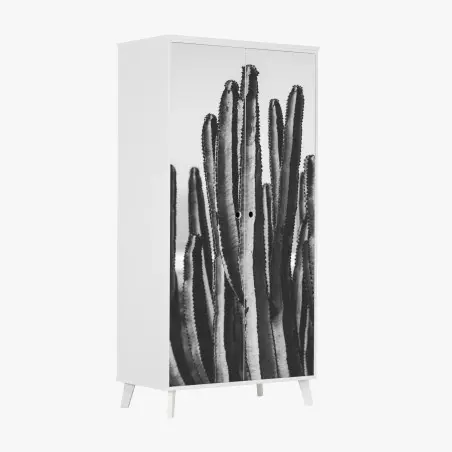 Pegatina para armario cactus monocromático textura minimalista – Pixers®