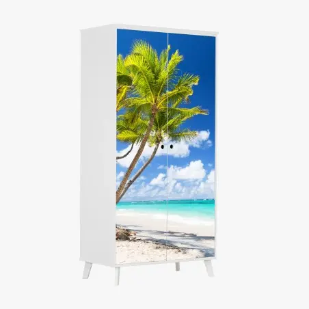 Pegatina para armario palmeras tropicales en la playa de Punta Cana – Pixers®