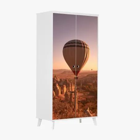 Pegatina para armario amanecer en Cappadocia con globo aerostático – Pixers®