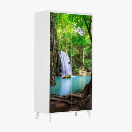 Pegatina para armario oasis de cascada en Erawan, Kanchanaburi – Pixers®