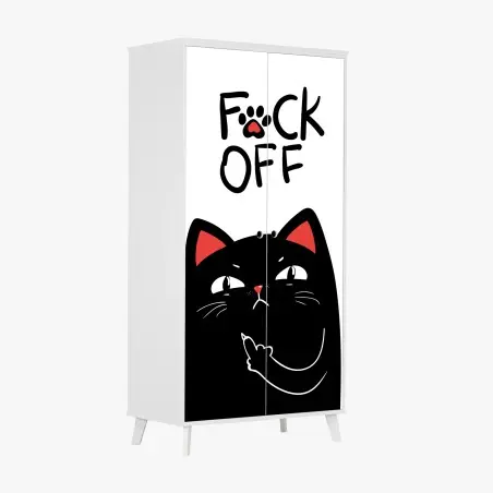 Pegatina para armario gato negro irreverente con actitud – Pixers®