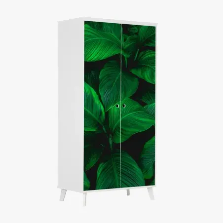Pegatina para armario follaje tropical en tonos verdes intensos – Pixers®