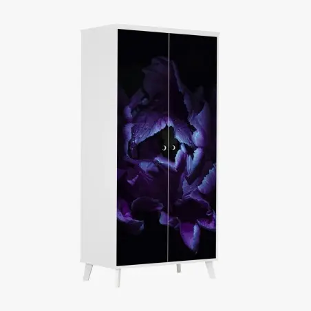 Pegatina para armario tulipán púrpura en luz ultravioleta – Pixers®
