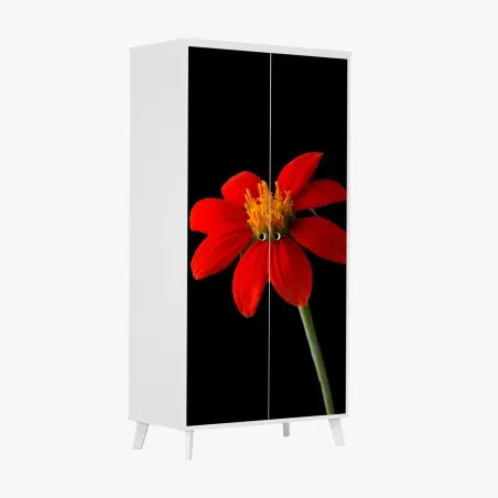 Pegatina para armario girasol mexicano rojo sobre fondo negro – Pixers®