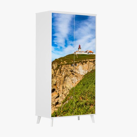 Pegatina para armario faro en Cabo da Roca sobre los acantilados – Pixers®