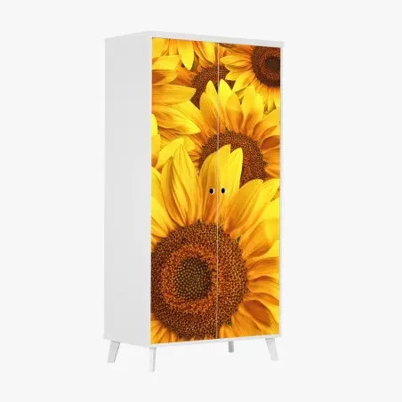 Pegatina para armario explosión de girasoles vibrantes – Pixers®