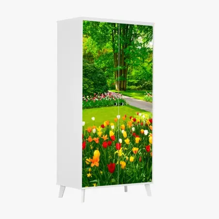 Pegatina para armario jardín de tulipanes en Keukenhof – Pixers®