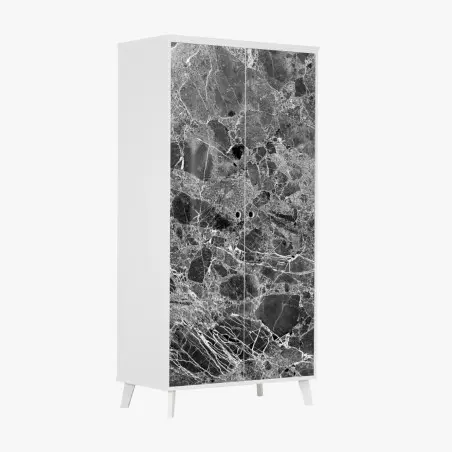 Pegatina para armario textura de mármol en blanco y negro – Pixers®