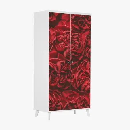 Pegatina para armario claveles rojos efecto retro para decoración – Pixers®