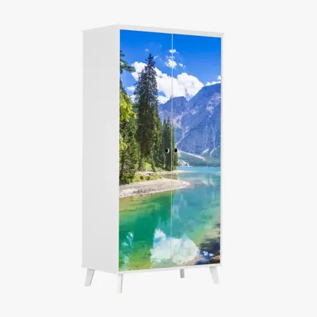 Pegatina para armario serenidad alpina en Lago di Braies – Pixers®