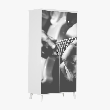 Pegatina para armario manos sobre el mástil de la guitarra eléctrica – Pixers®