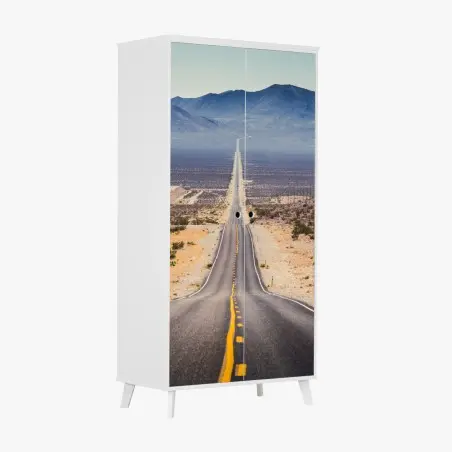 Pegatina para armario carretera infinita hacia las montañas – Pixers®
