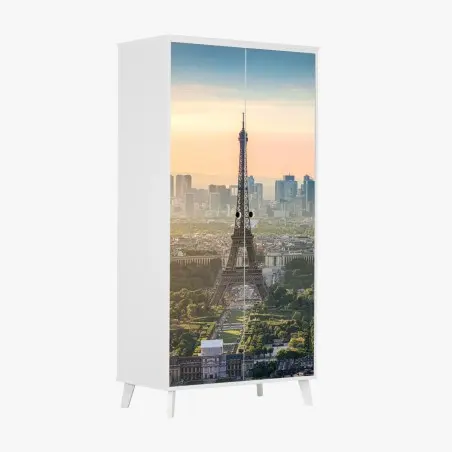Pegatina para armario amanecer sobre la Torre Eiffel – Pixers®