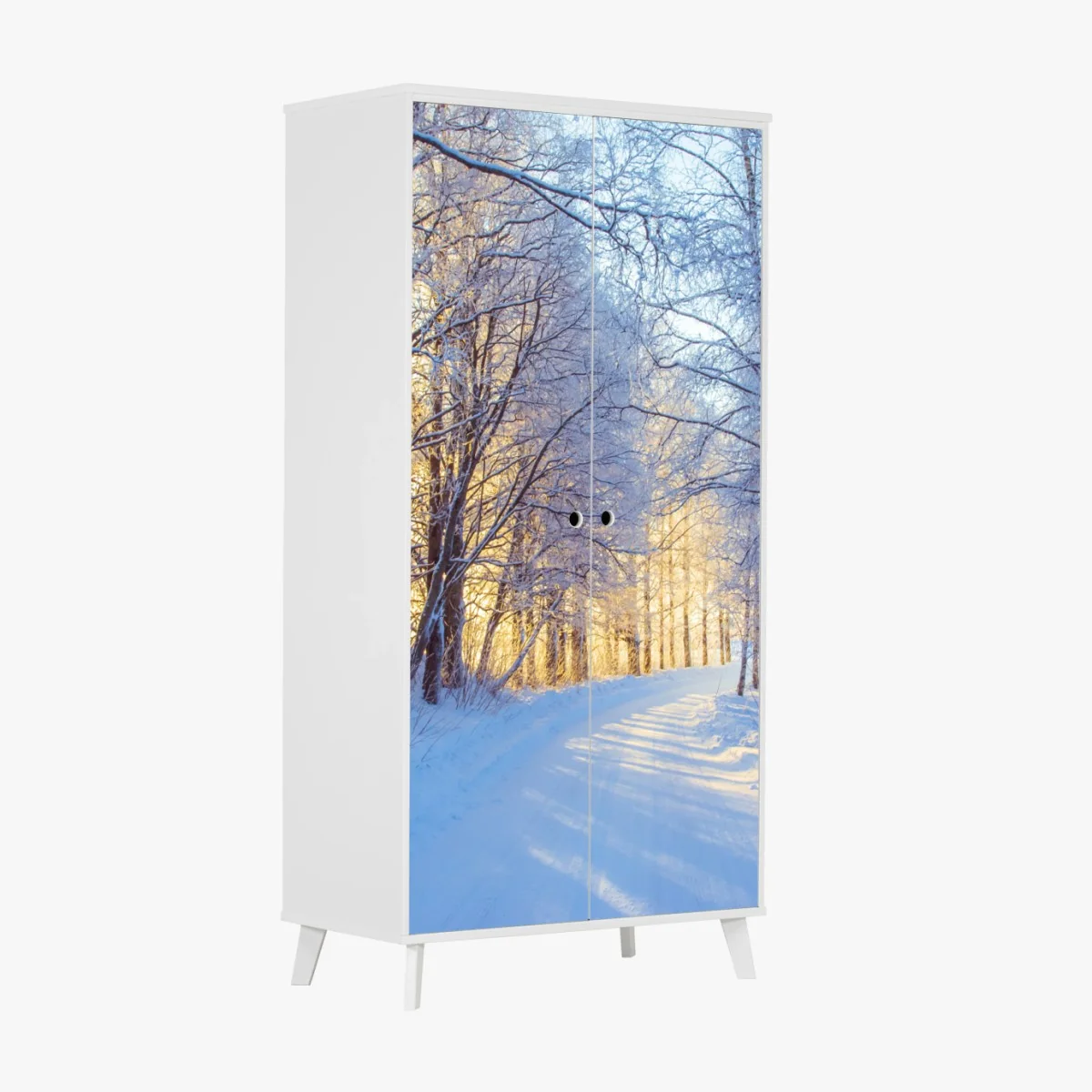 Pegatina para armario camino nevado al amanecer en el bosque – Pixers® Pegatina para armario camino nevado al amanecer en el bosque – Pixers®